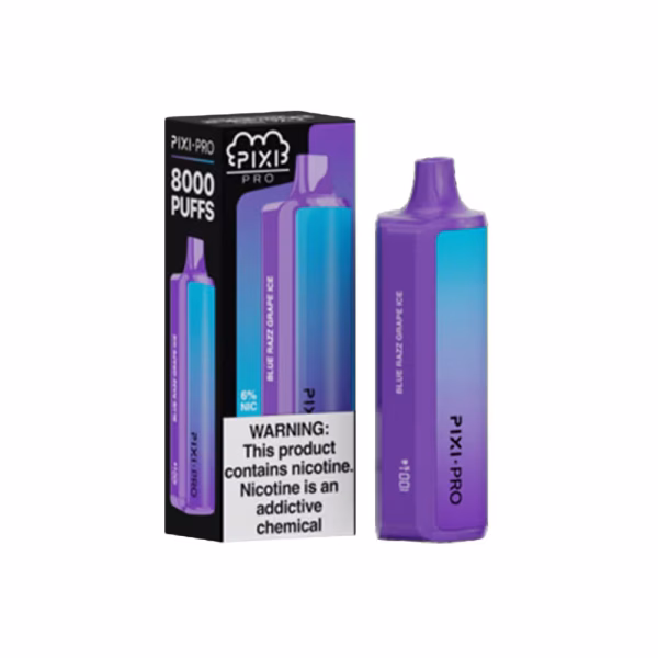 blue razz grape ice Pixi Pro Disposable 8000 Puffs 14mL 60mg